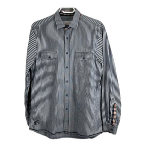 John Lennon Blue Striped Cotton Peace Shirt
